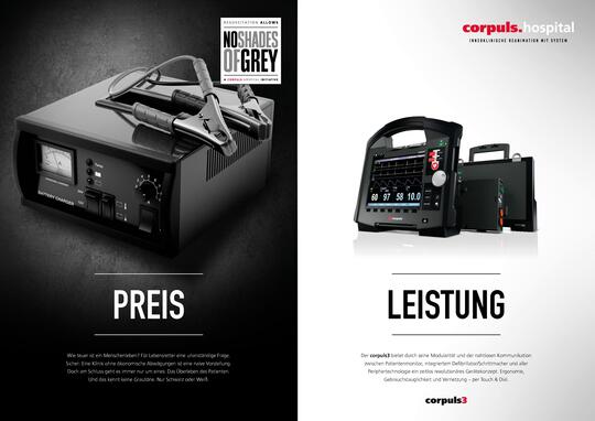 corpuls.hospital Kampagnenmotiv "Preis – Leistung"